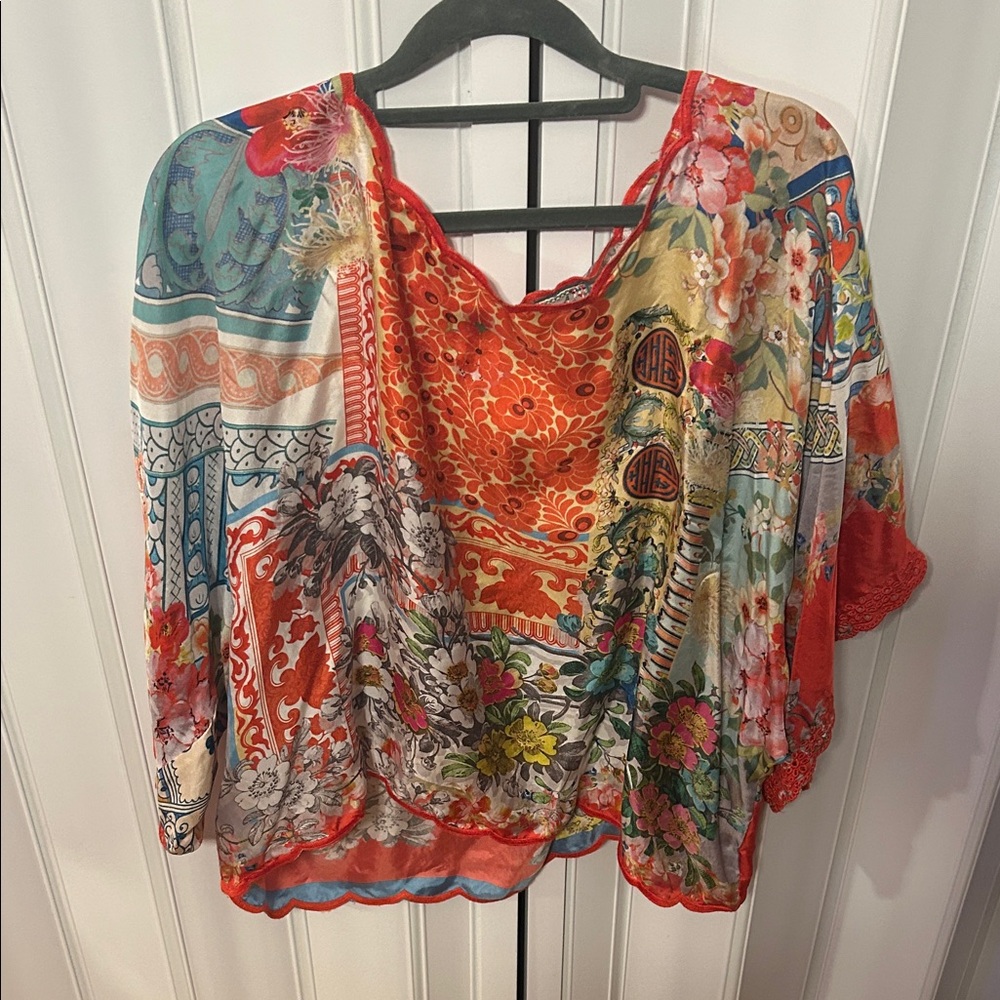 Johnny Was 100% Silk Top